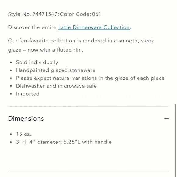 NWT Anthropologie Stoneware Mug Blue White Latte Stoneware Mug Boulevard Edition - Picture 2 of 3